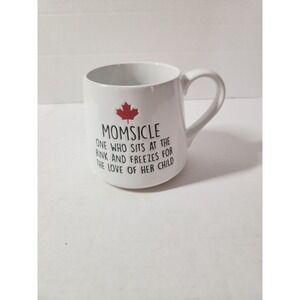 Momsicle Hockey Mom Coffee Mug,   Hockey Mug For Moms‎ White Red Leaf